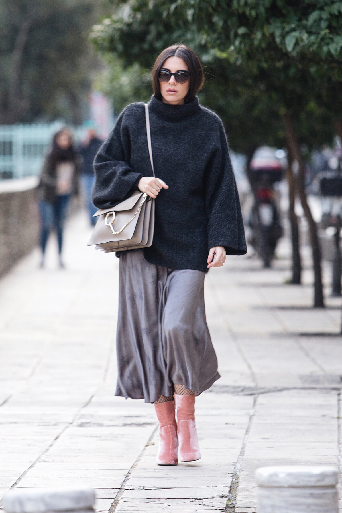 velvet ankle boots outfit