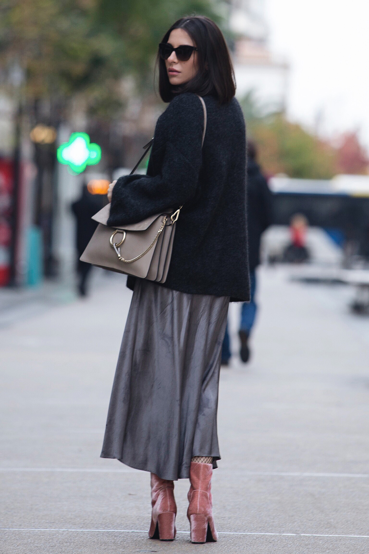 velvet booties outfit