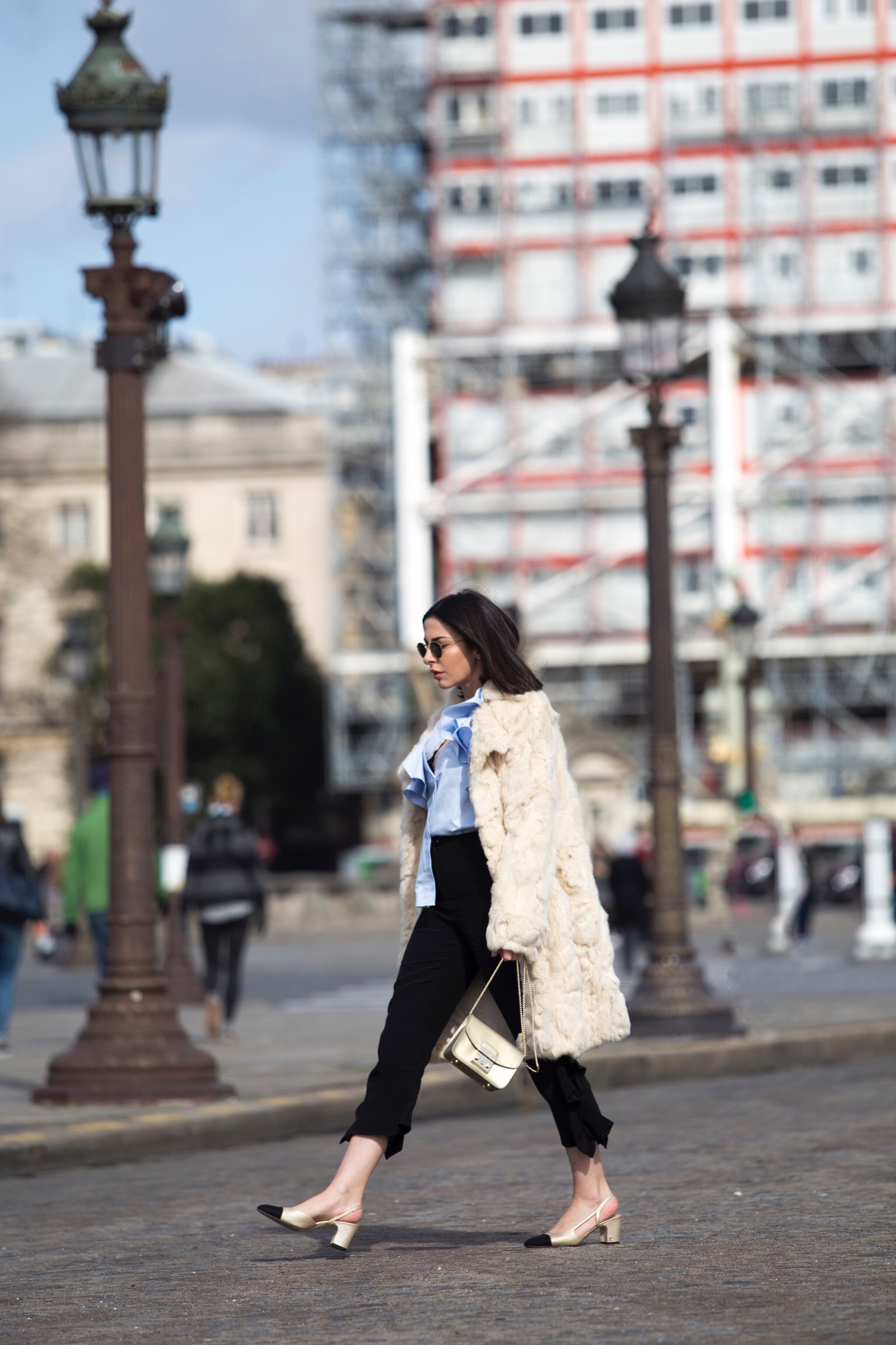 Chanel slingbacks at Paris Fashion Week