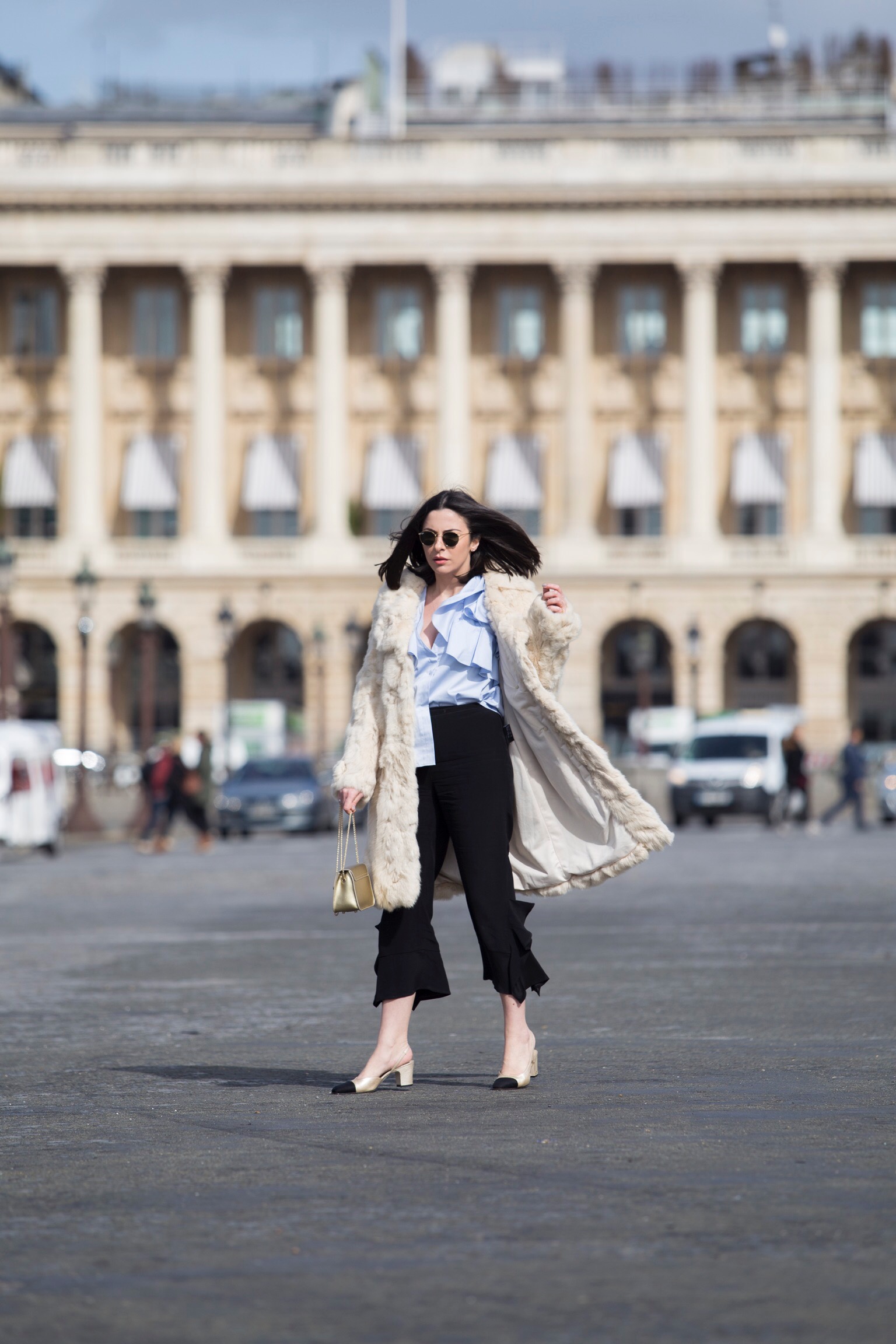 Chanel slingbacks at Paris Fashion Week
