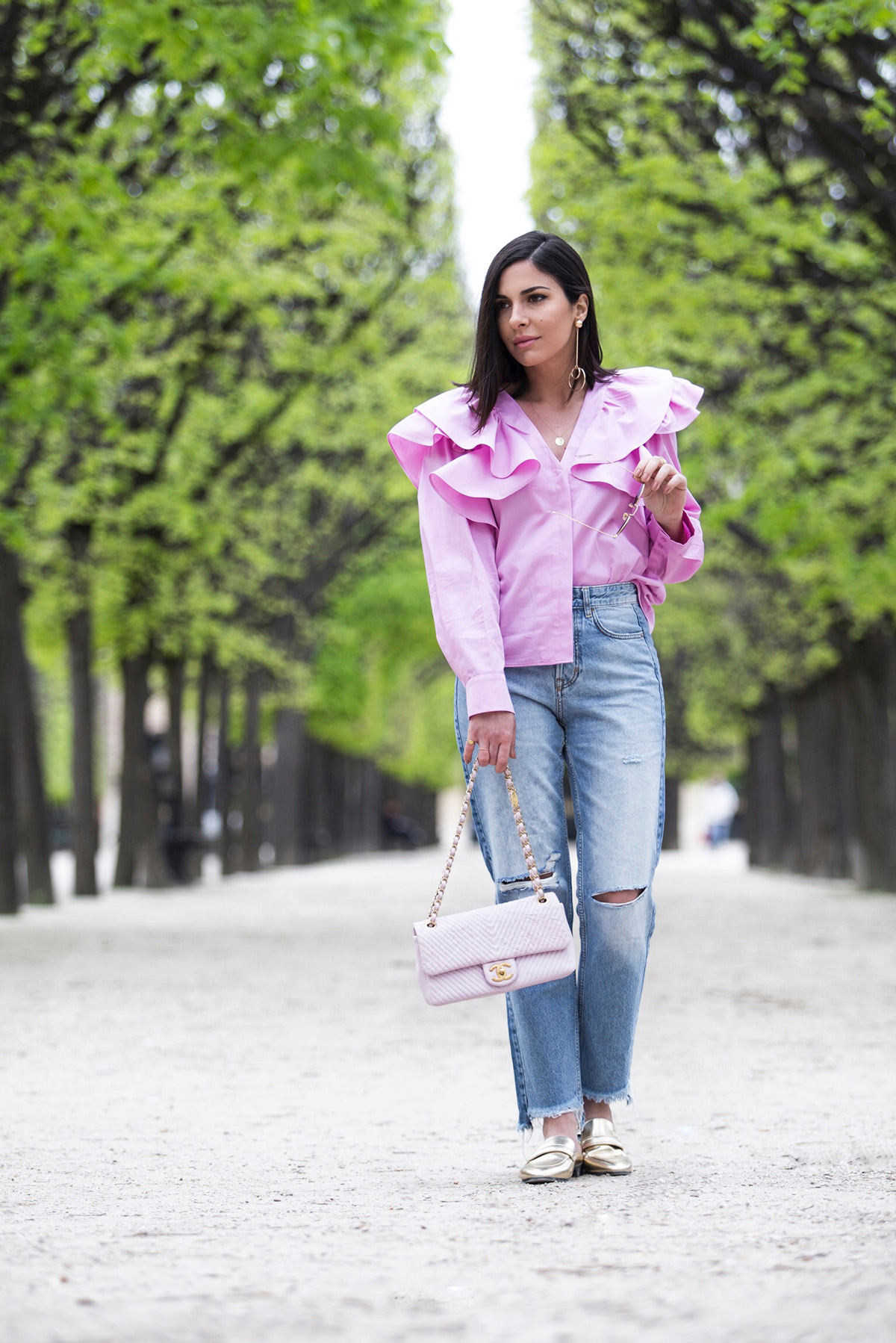 pink chanel blouse