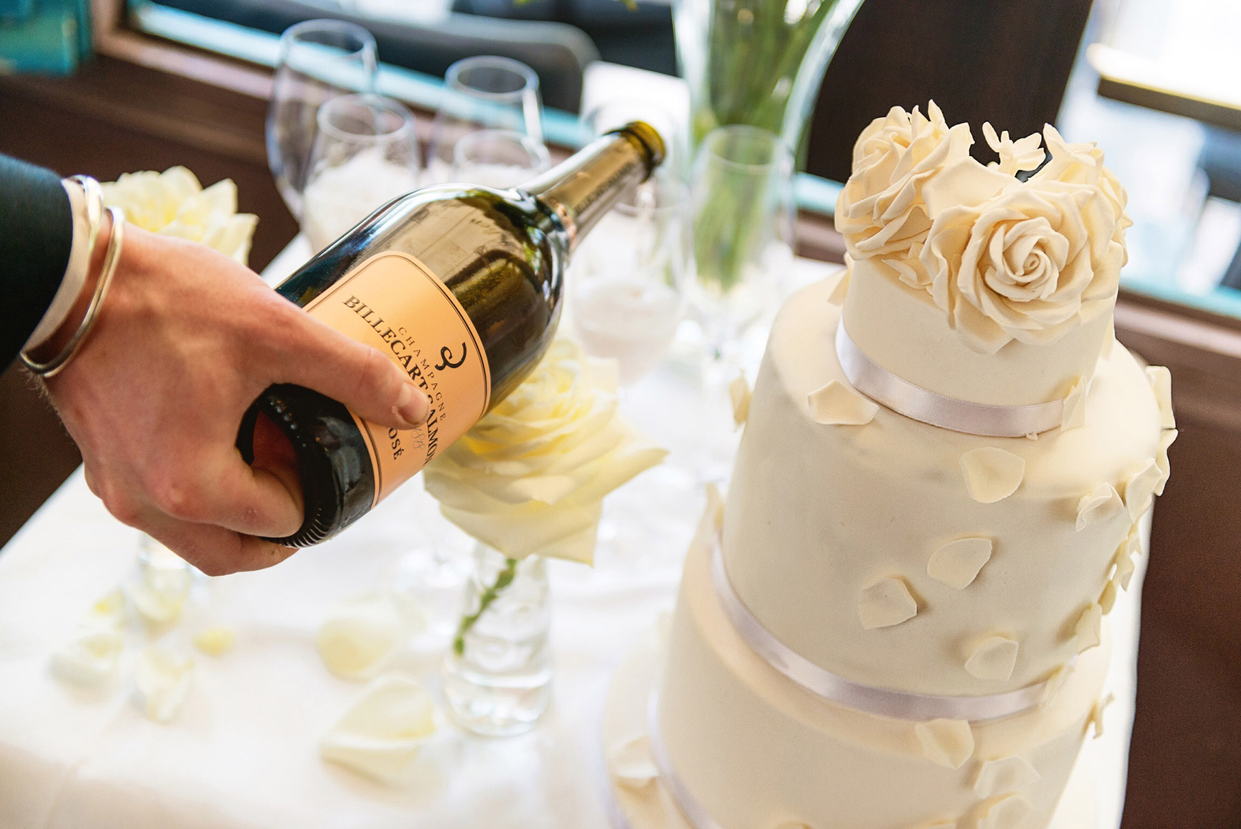 paris wedding cake & champagne