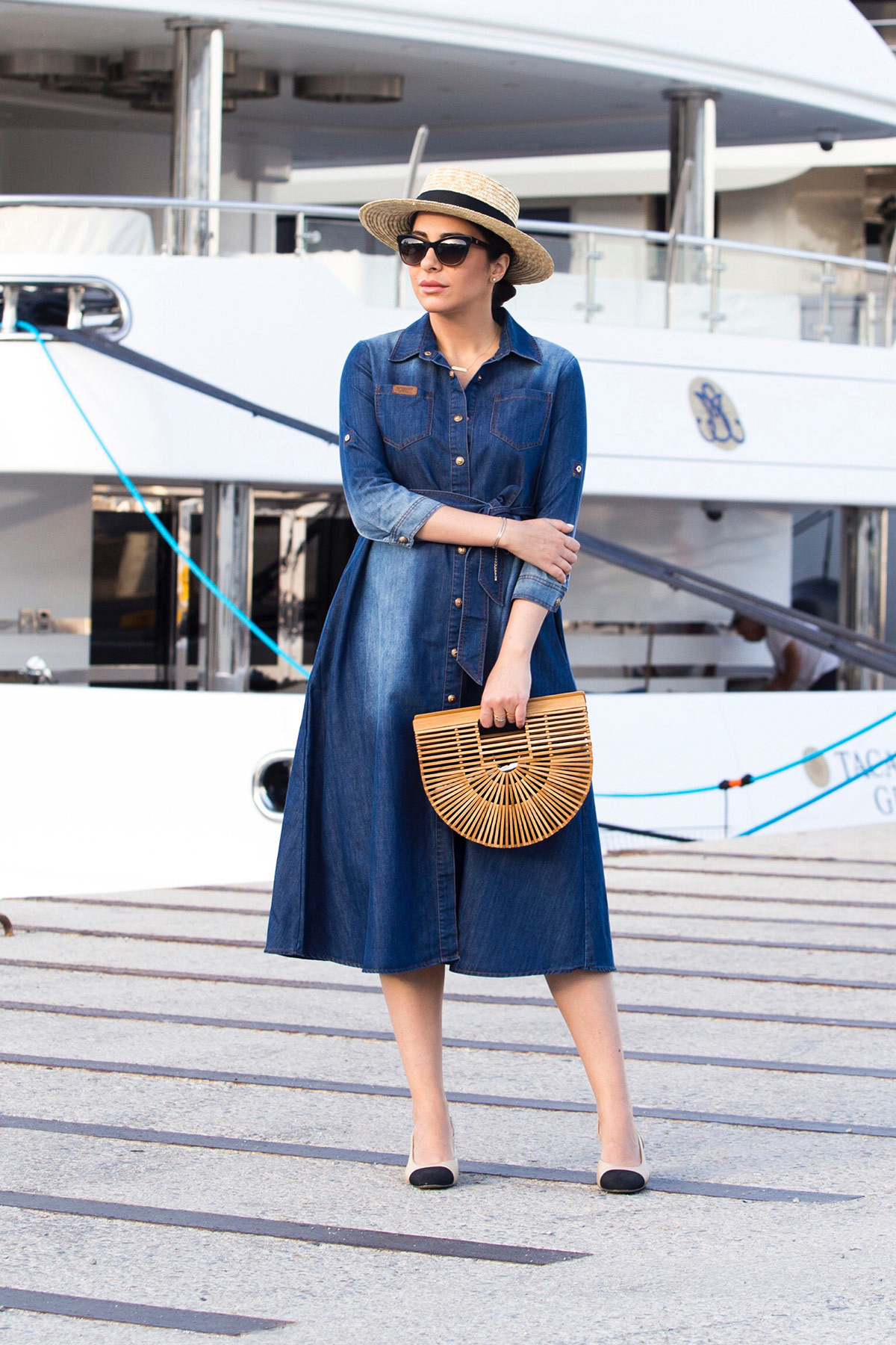 chanel denim dress