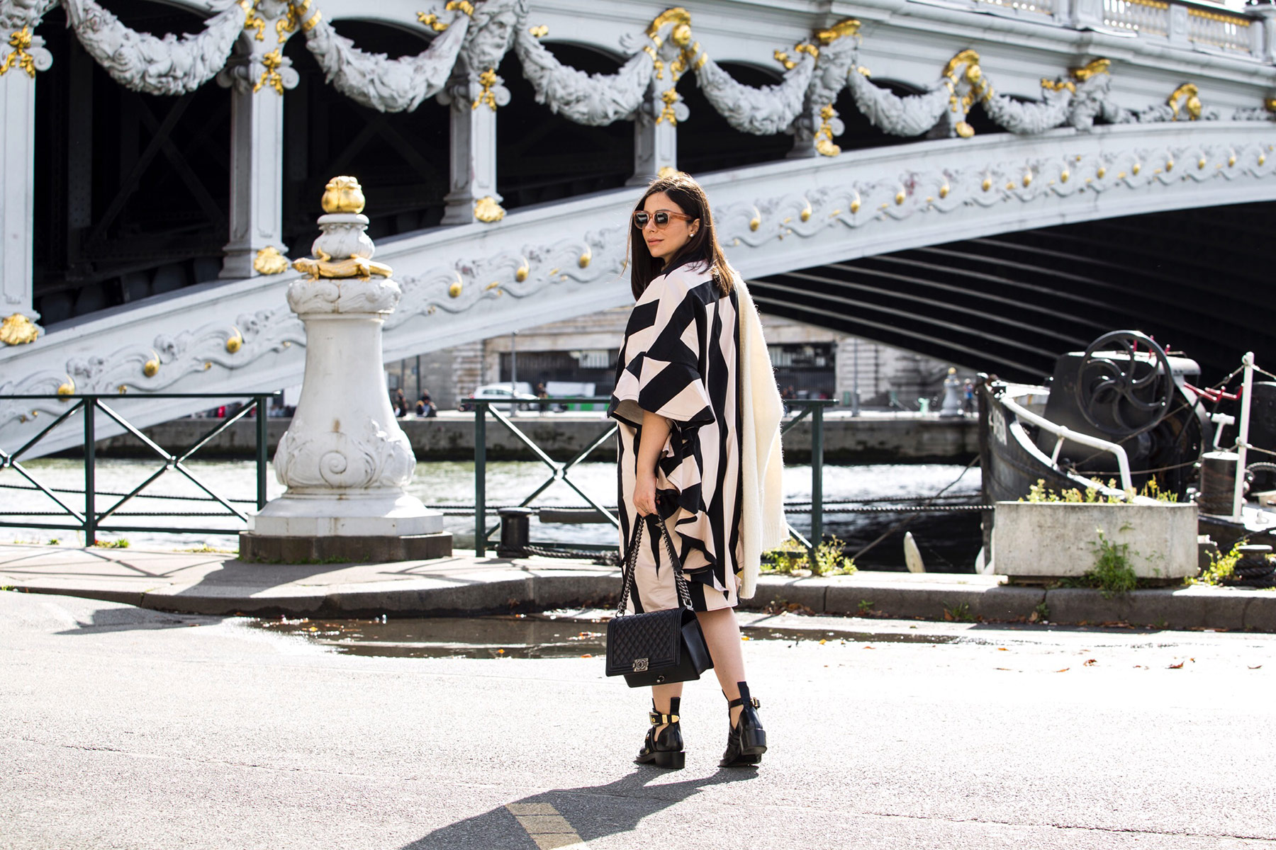 stripes and ruffles dress for Paris Fashion Week by Stella Asteria - Fashion & Lifestyle Blogger