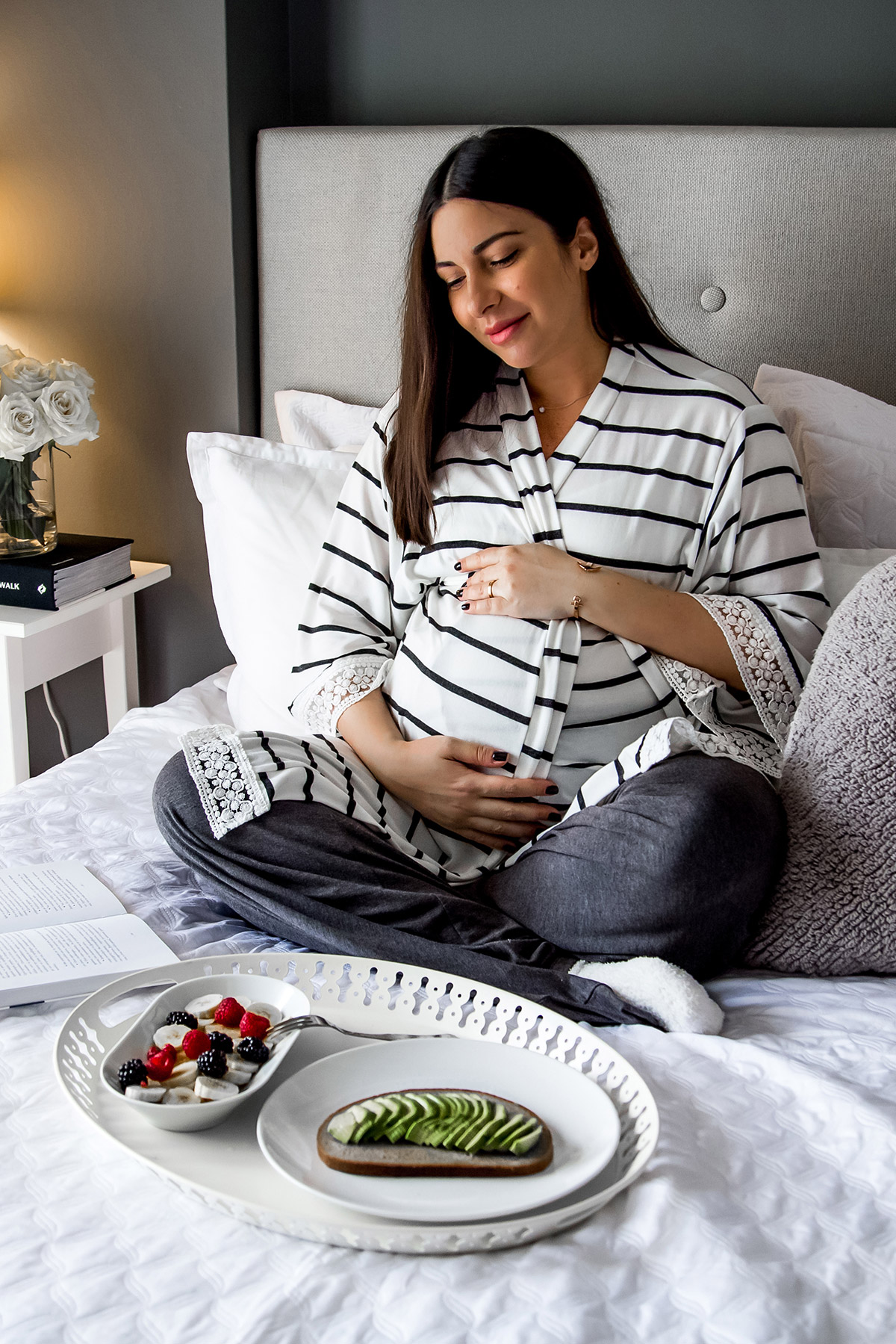 last days of pregnancy - Stella Asteria | Fashion & Lifestyle Blog - maternity style with maternity/nursing robe by PinkBlush
