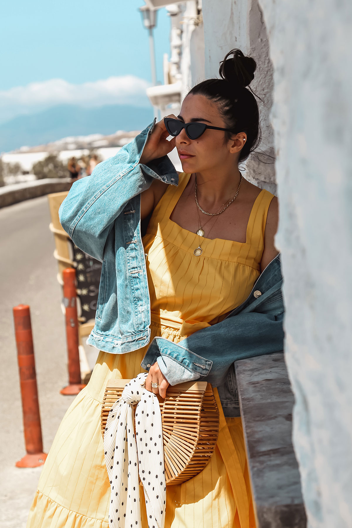 yellow dress in Mykonos - Michael Kors Dress worn by Stella Asteria - Fashion & Lifestyle Blogger