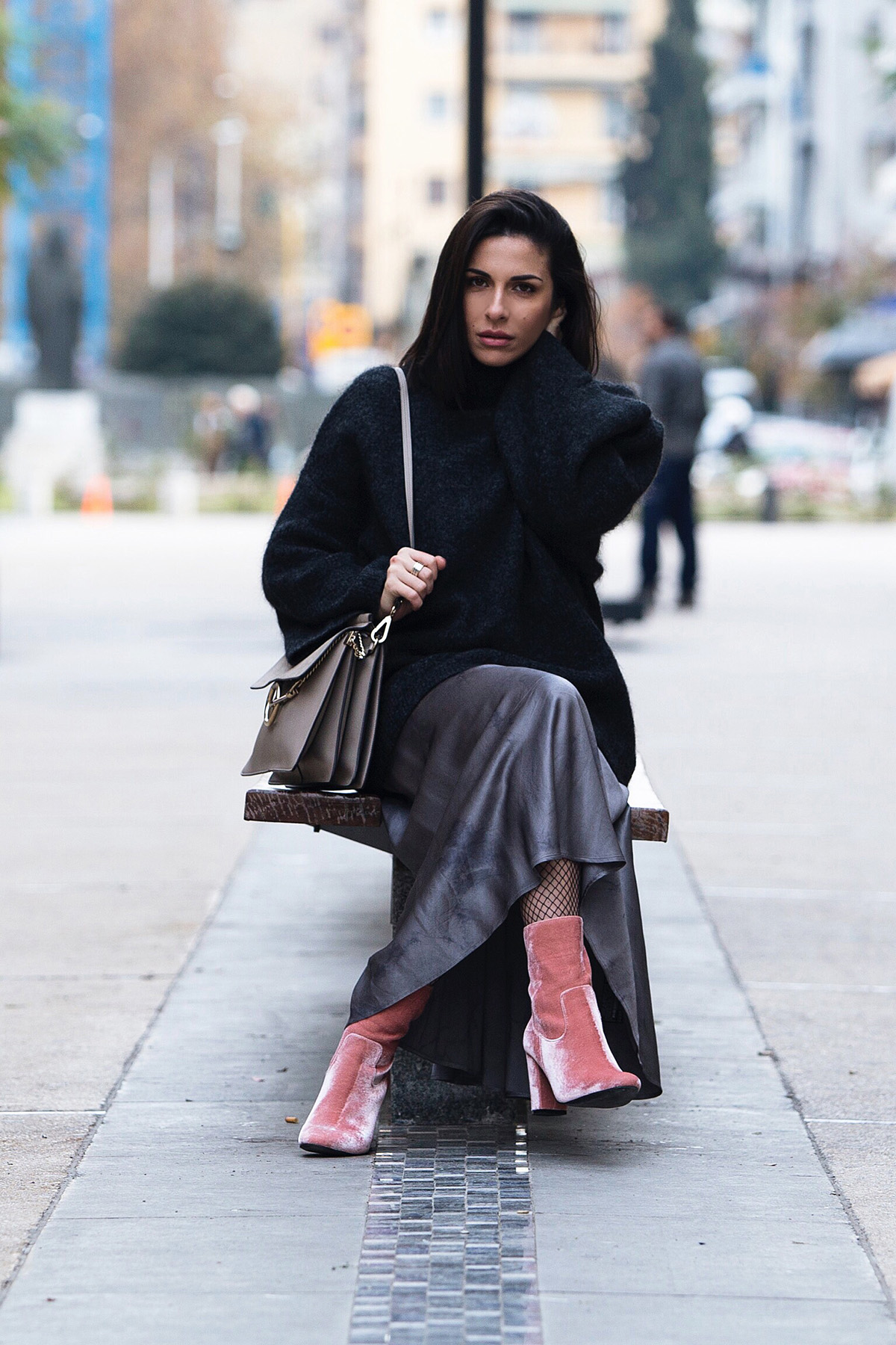 Pink Velvet Boots & Shades Of Grey - Stella Asteria