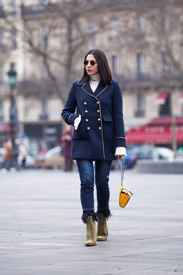 Double Breasted Military Coat In Paris - Stella Asteria
