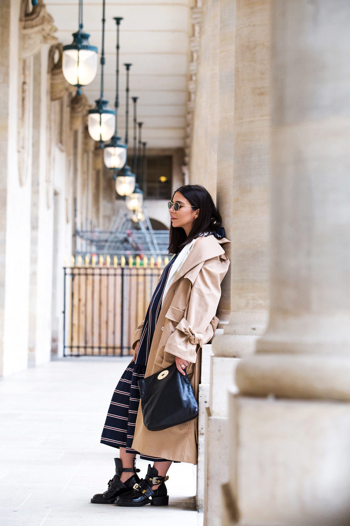 Stripes On Stripes, Trench Coat & Combat Boots | Stella Asteria